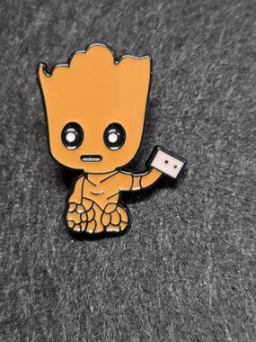**Cute Brown Cartoon Tree Enamel Pin**